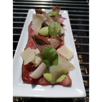Voorgerecht: Carpaccio Over de Kook style